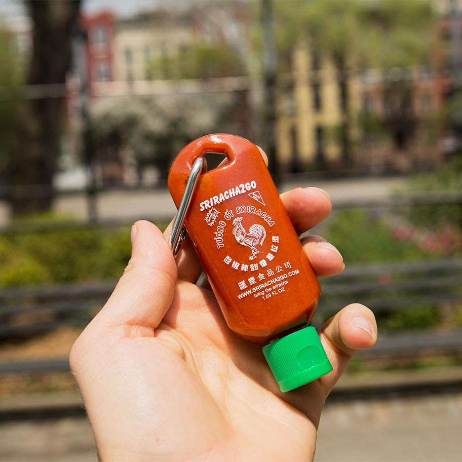 Sriracha Keychain Combo Pack with 1oz and 1.7oz keychain bottles